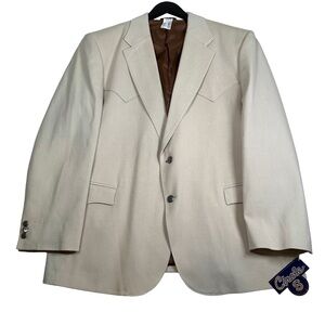 Circle S suit jacket sport coat blazer western yoke cowboy Cream event formal